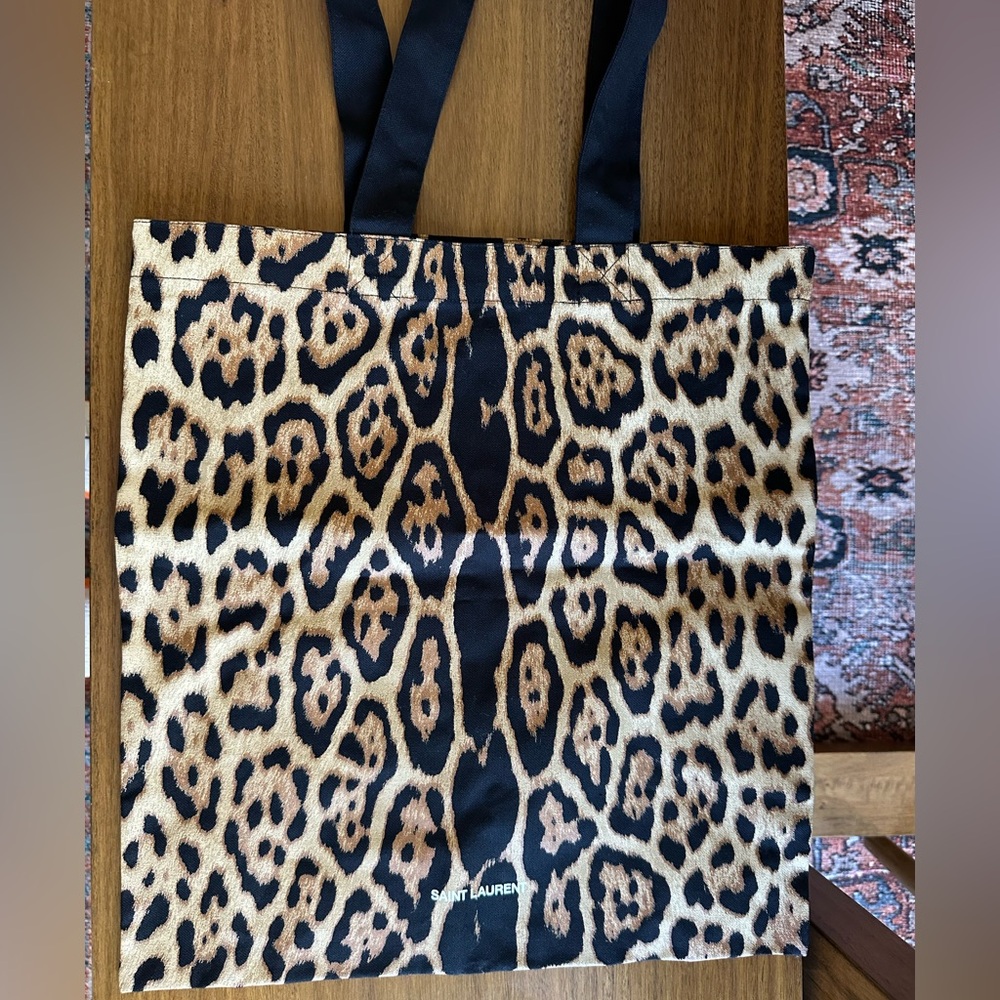 Saint Laurent Leopard Print Tote Bag